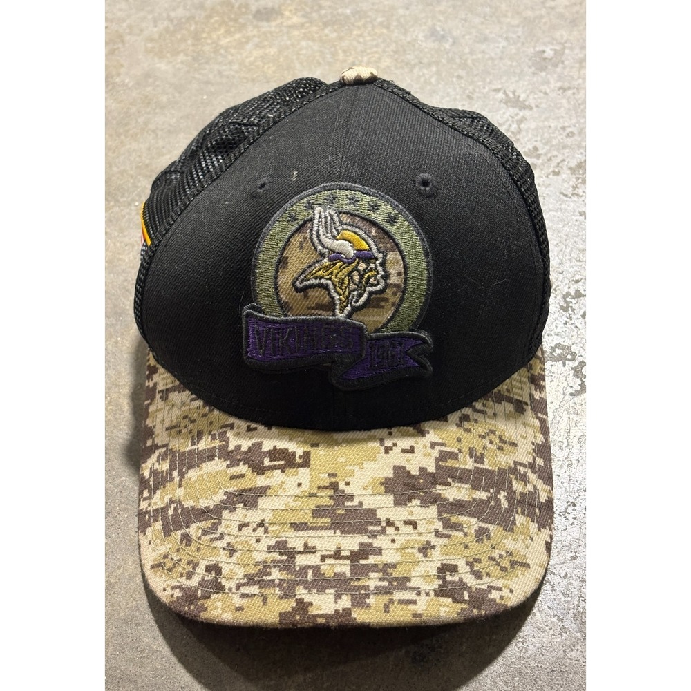 Minnesota Vikings 1931 New Era Trucker Hat Black Camo Brim One Size